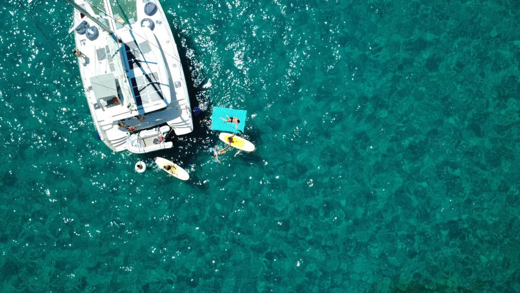 Salty Breeze aerial view with water toys