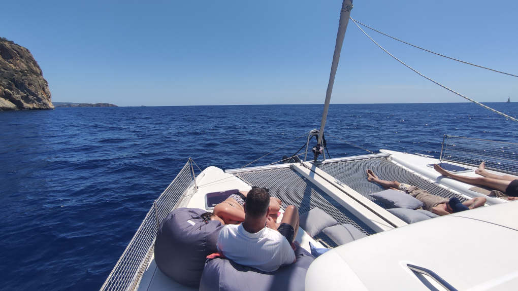 Salty Breeze forward facing view of man with cushions